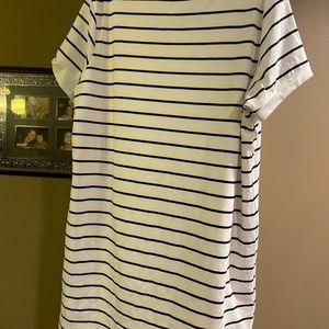 White with black stripe dress